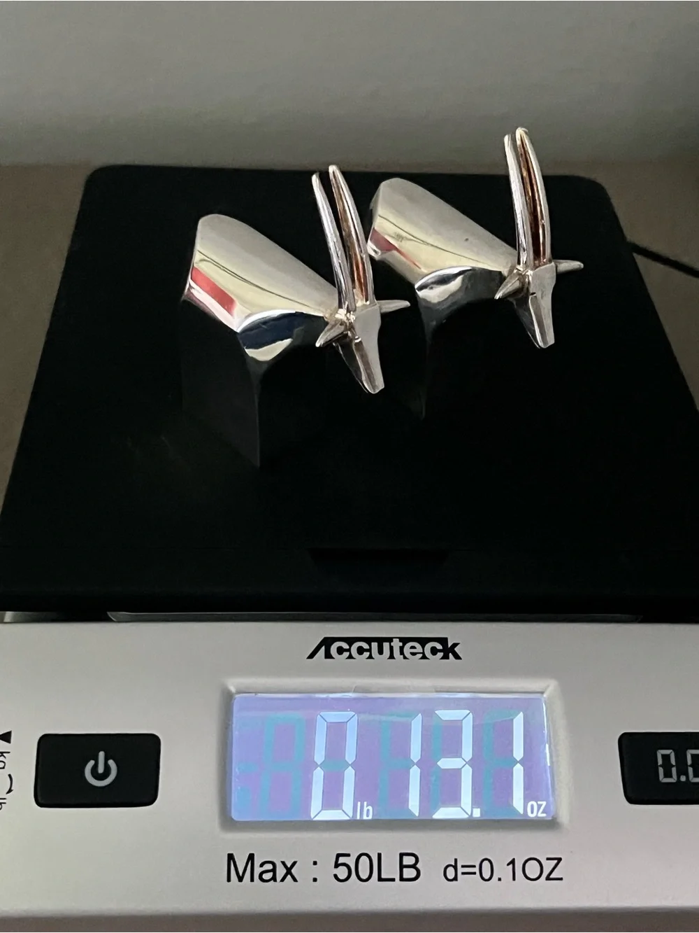 Dansk Designs Japan Safari Gazelle Silver plate Paperweights set of 2 vintage
